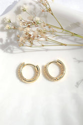 24 Karats Cubic Zirconia Hoops - Miraelia jewelry&Accessories