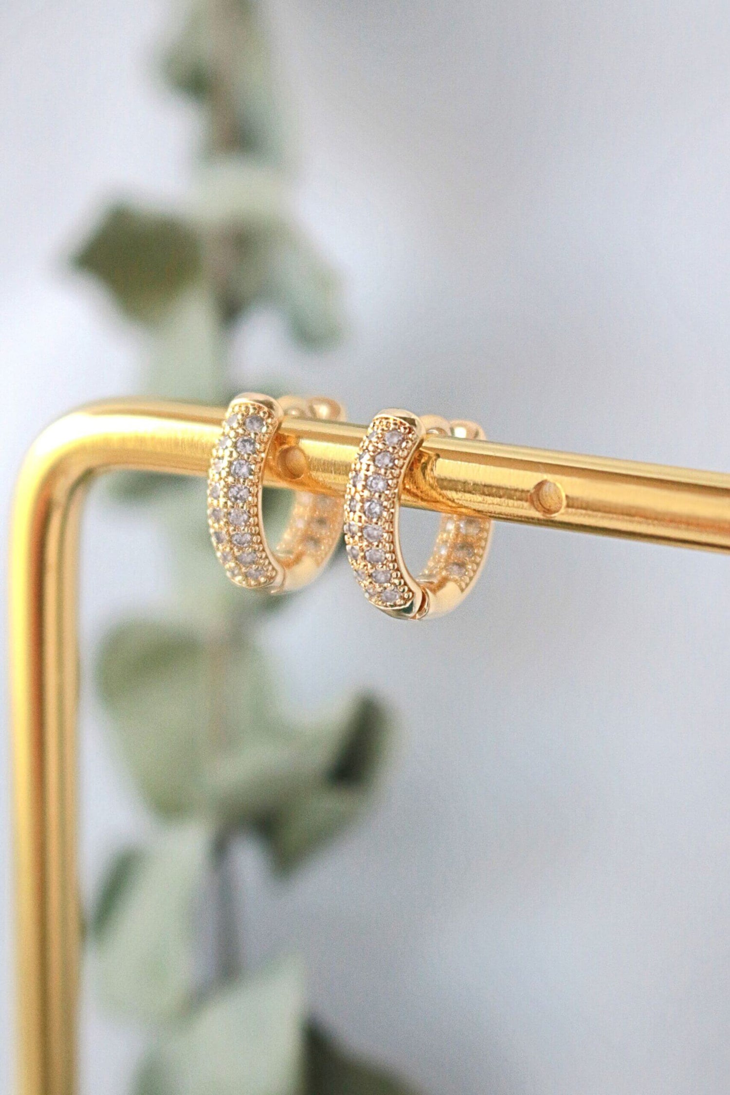 24 Karats Cubic Zirconia Hoops - Miraelia jewelry&Accessories