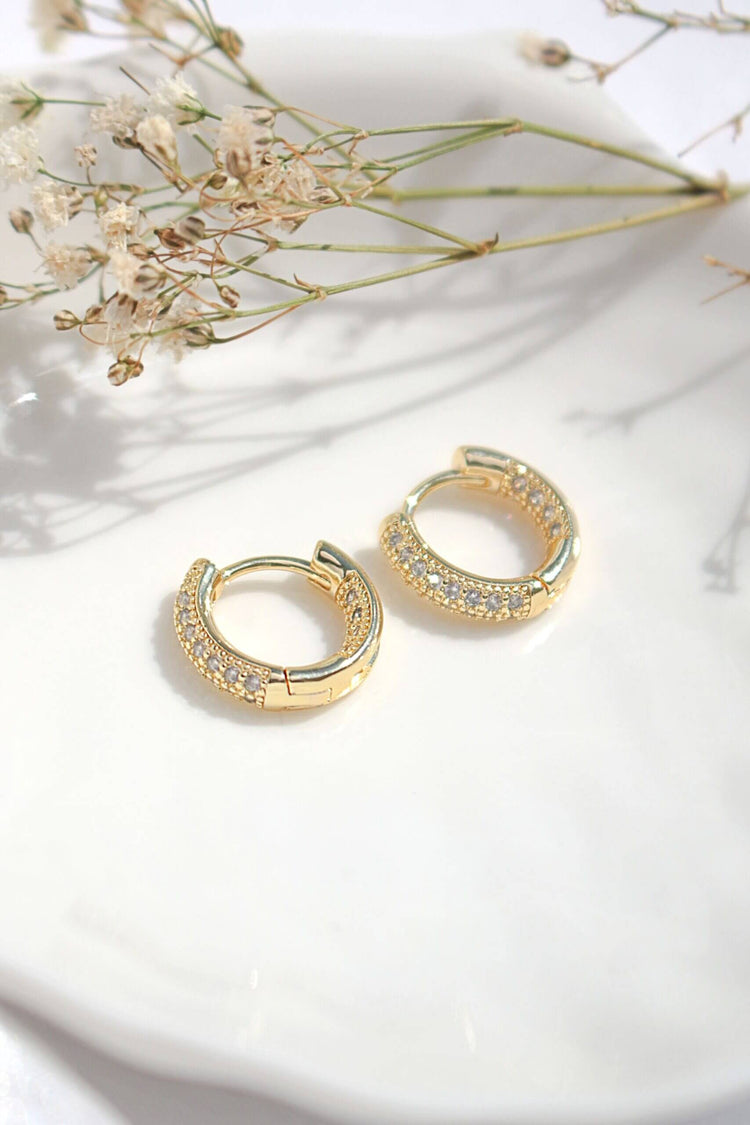 24 Karats Cubic Zirconia Hoops - Miraelia jewelry&Accessories
