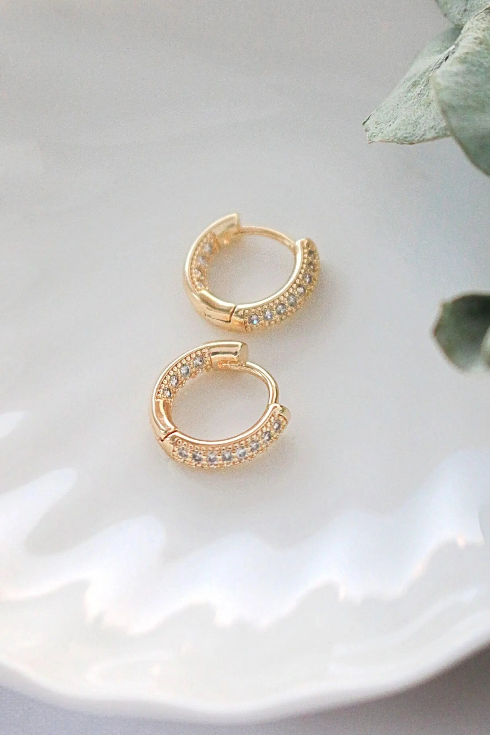 24 Karats Cubic Zirconia Hoops - Miraelia jewelry&Accessories
