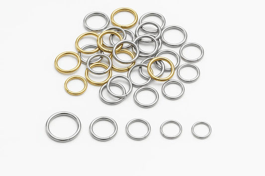 100pcs PVD Never Fade Stainless Steel Open Jump Rings 4 5 6 8 10 mm - Miraelia jewelry&Accessories