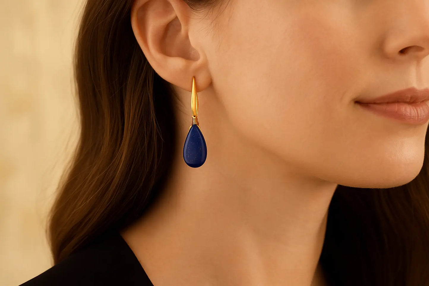 Lapis Lazuli Teardrop Earrings - Miraelia jewelry&Accessories
