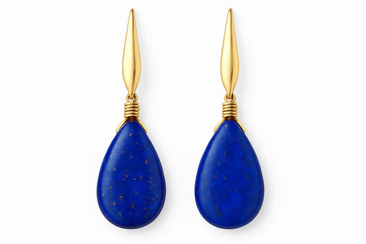 Lapis Lazuli Teardrop Earrings - Miraelia jewelry&Accessories