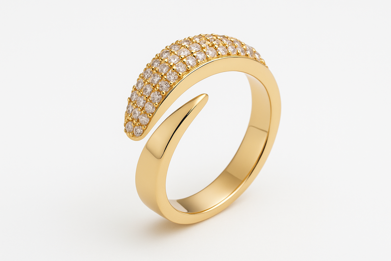 Geometric Diamond Ring - Gold Adjustable Opening Design - Miraelia jewelry&Accessories