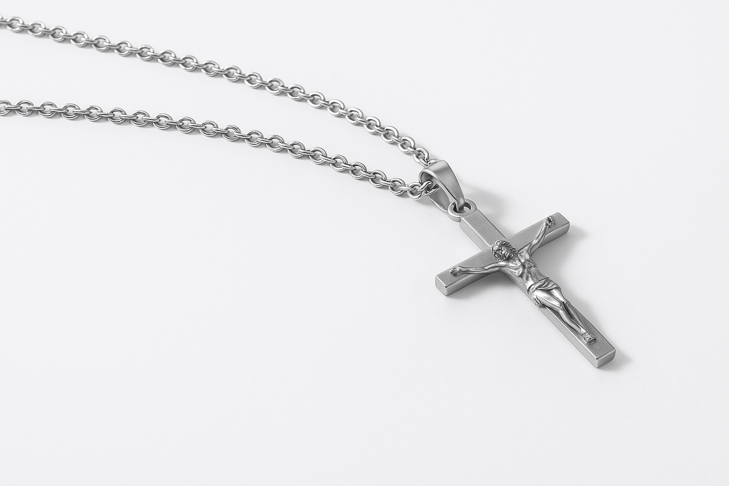 Christian Jesus Cross Necklace For Women Men Stainless Steel Chains - Miraelia jewelry&Accessories