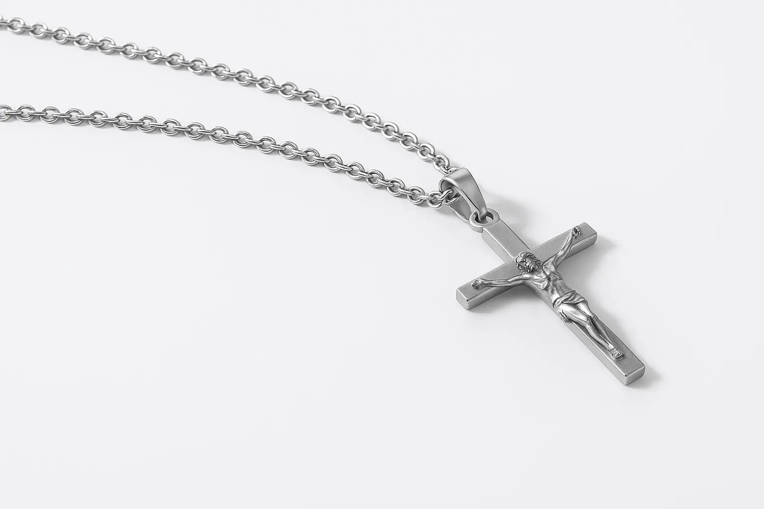 Christian Jesus Cross Necklace For Women Men Stainless Steel Chains - Miraelia jewelry&Accessories