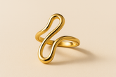 Double S-Shaped Ring - 18K Gold Plated Opening Design - Miraelia jewelry&Accessories