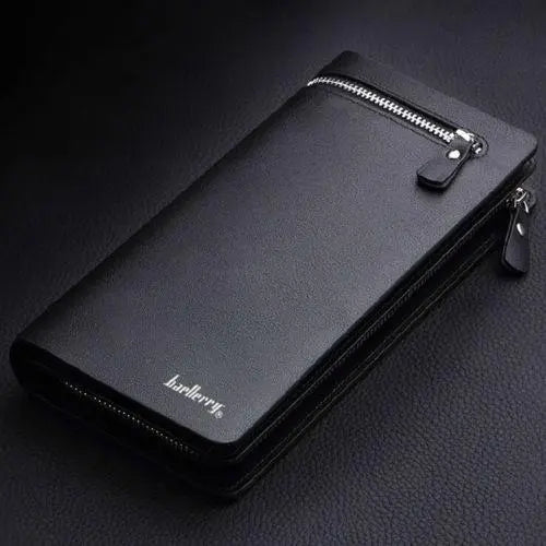 Men Leather Bifold Credit Card Holder Wallet Checkbook Zip Coin Purse - Miraelia jewelry&Accessories