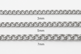 Basic Punk Stainless Steel 3,5,7mm Curb Cuban Necklaces For Men Women - Miraelia jewelry&Accessories