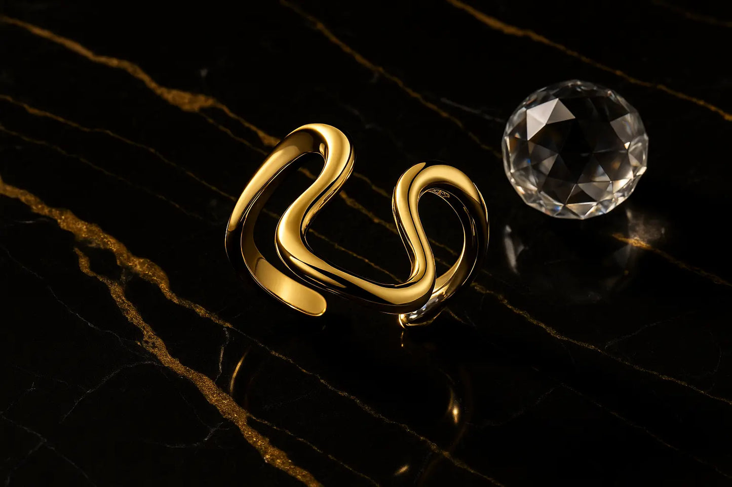 Waterproof Open Ring - Stainless Steel with Personality Charms - Miraelia jewelry&Accessories