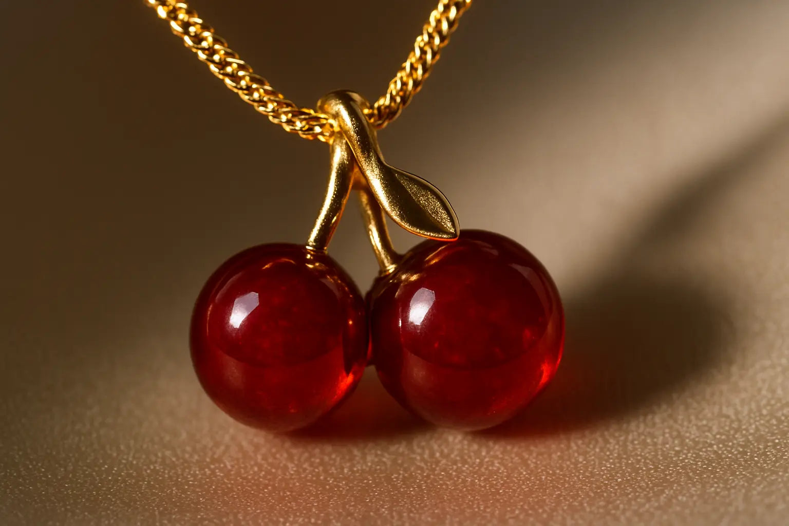 Little Wine Red Cherry Pendant Necklaces For Women Fashion Personality - Miraelia jewelry&Accessories